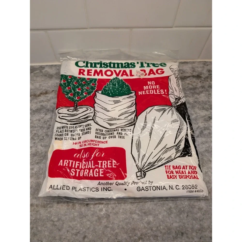 Vintage Christmas Tree Removal Bag‎ Tree Skirt Plastic Storage Bag